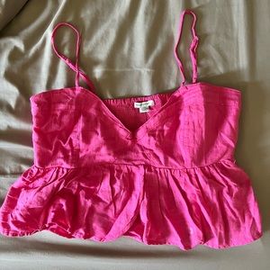 Bright Fuchsia Pink Babydoll Crop Top